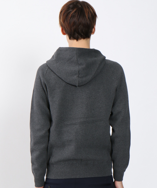 ABAHOUSE（アバハウス）の「ミラノリブニットZIPパーカー（パーカー・メンズ・ブラック/オフホワイト/チャコールグレー・46/48/44）」の6枚目の写真