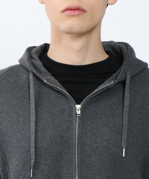 ABAHOUSE（アバハウス）の「ミラノリブニットZIPパーカー（パーカー・メンズ・ブラック/オフホワイト/チャコールグレー・46/48/44）」の8枚目の写真
