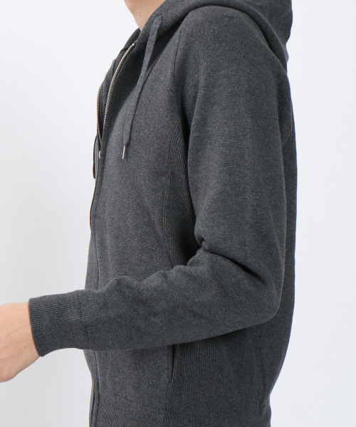 ABAHOUSE（アバハウス）の「ミラノリブニットZIPパーカー（パーカー・メンズ・ブラック/オフホワイト/チャコールグレー・46/48/44）」の10枚目の写真
