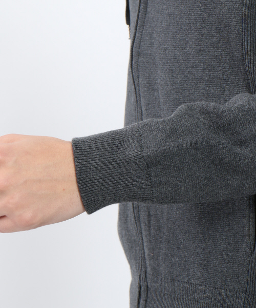 ABAHOUSE（アバハウス）の「ミラノリブニットZIPパーカー（パーカー・メンズ・ブラック/オフホワイト/チャコールグレー・46/48/44）」の11枚目の写真