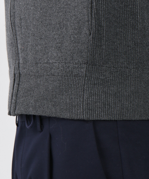 ABAHOUSE（アバハウス）の「ミラノリブニットZIPパーカー（パーカー・メンズ・ブラック/オフホワイト/チャコールグレー・46/48/44）」の12枚目の写真