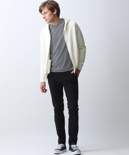 ABAHOUSE（アバハウス）の「ミラノリブニットZIPパーカー（パーカー・メンズ・ブラック/オフホワイト/チャコールグレー・46/48/44）」の14枚目の写真