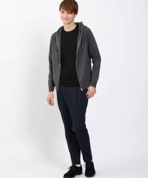 ABAHOUSE（アバハウス）の「ミラノリブニットZIPパーカー（パーカー・メンズ・ブラック/オフホワイト/チャコールグレー・46/48/44）」の15枚目の写真
