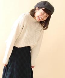 coen | モヘヤストレッチケーブルクルーネックニット(ニット/セーター)