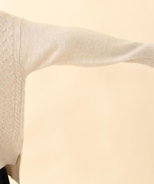 coen（コーエン）の「モヘヤストレッチケーブルクルーネックニット（ニット/セーター・レディース・ライトグレー/ナチュラル/ネイビー/ライトブルー・FREE）」の14枚目の写真