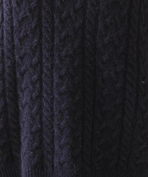coen（コーエン）の「モヘヤストレッチケーブルクルーネックニット（ニット/セーター・レディース・ライトグレー/ナチュラル/ネイビー/ライトブルー・FREE）」の8枚目の写真