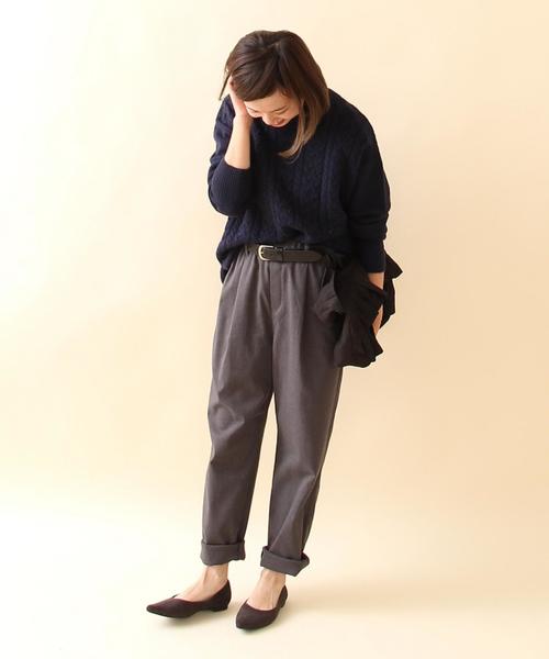 coen（コーエン）の「モヘヤストレッチケーブルクルーネックニット（ニット/セーター・レディース・ライトグレー/ナチュラル/ネイビー/ライトブルー・FREE）」の9枚目の写真