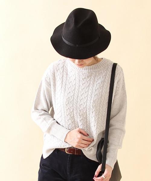 coen（コーエン）の「モヘヤストレッチケーブルクルーネックニット（ニット/セーター・レディース・ライトグレー/ナチュラル/ネイビー/ライトブルー・FREE）」の11枚目の写真