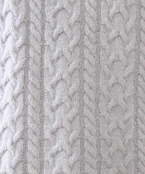 coen（コーエン）の「モヘヤストレッチケーブルクルーネックニット（ニット/セーター・レディース・ライトグレー/ナチュラル/ネイビー/ライトブルー・FREE）」の6枚目の写真