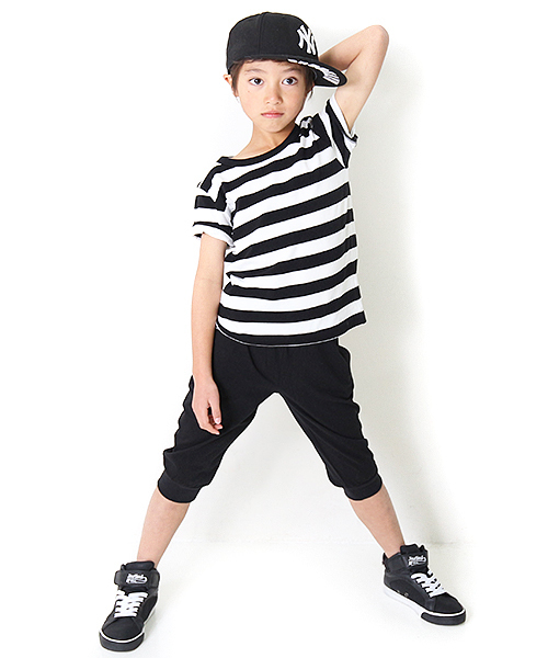 devirock(デビロック)の「先染めボーダークルーネック半袖Tシャツ カットソー(Tシャツ/カットソー・キッズ・チャコール/トリコロール/ブラック/レッド/ネイビー/レッド系その他・100cm/150cm/130cm/120cm/160cm/110cm/140cm)」の21枚目の写真