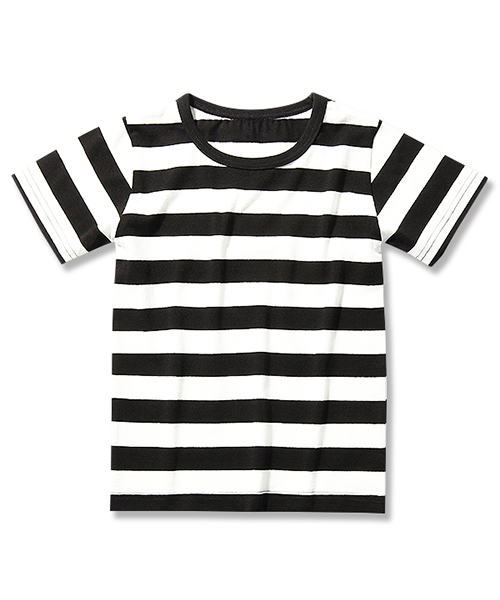 devirock(デビロック)の「先染めボーダークルーネック半袖Tシャツ カットソー(Tシャツ/カットソー・キッズ・チャコール/トリコロール/ブラック/レッド/ネイビー/レッド系その他・100cm/150cm/130cm/120cm/160cm/110cm/140cm)」の17枚目の写真