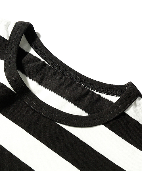 devirock(デビロック)の「先染めボーダークルーネック半袖Tシャツ カットソー(Tシャツ/カットソー・キッズ・チャコール/トリコロール/ブラック/レッド/ネイビー/レッド系その他・100cm/150cm/130cm/120cm/160cm/110cm/140cm)」の16枚目の写真