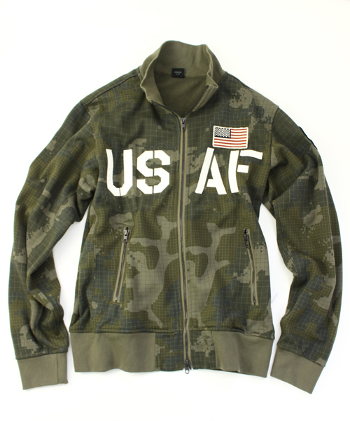 AVIREX(アヴィレックス)の「avirex/ アヴィレックス / U.S.A.F. 70th ANNIVERSARY THERMO LITE STAND ZIP/ アメリカ空軍70周年記念 サーモライト スタンドジップ(ジャージ・メンズ・ネイビー/カモフラージュ/ホワイト/ライトブルーグレー・XX-LARGE/LARGE/X-LARGE/MEDIUM)」の4枚目の写真