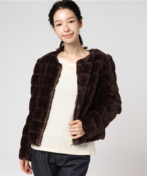 Ef De エフデ の ノーカラーフェイクファーブルゾン ブルゾン Wear