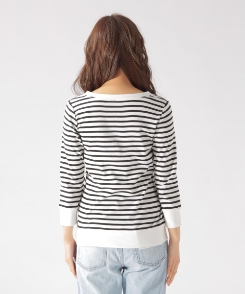 BAYFLOW（ベイフロー）の「BAYFLOW／シルキーフライスVネック7分袖Tシャツ　18SS（Tシャツ/カットソー・レディース・グレー/オフホワイト/その他1/ピンク・SMALL/MEDIUM/LARGE/X-LARGE/X-SMALL）」の7枚目の写真