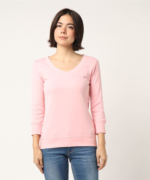 BAYFLOW（ベイフロー）の「BAYFLOW／シルキーフライスVネック7分袖Tシャツ　18SS（Tシャツ/カットソー・レディース・グレー/オフホワイト/その他1/ピンク・SMALL/MEDIUM/LARGE/X-LARGE/X-SMALL）」の14枚目の写真