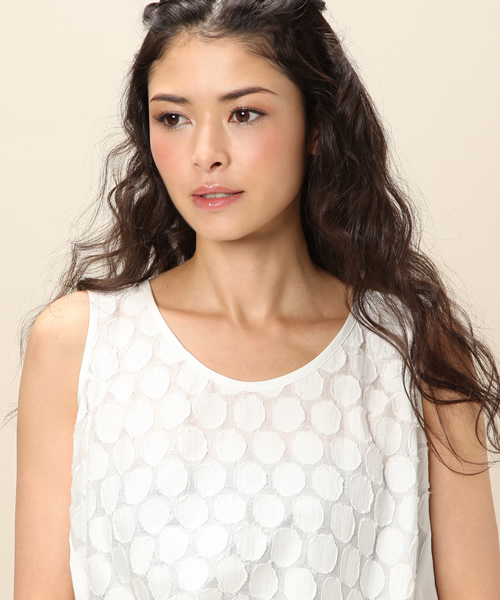 JENEVIEVE（ジュヌヴィエーヴ）の「ピュアドットタンク（タンクトップ・レディース・ホワイト・1）」の8枚目の写真