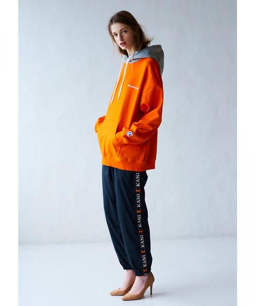 【新品】KARLKANI ストレッチショガーパンツ XXLブラック　オレンジロゴ 新品】KARLKANI ストレッチショガーパンツ XXLブラック オレンジロゴ