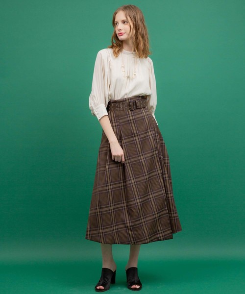 UNITED TOKYO（ユナイテッドトウキョウ）の「チェックアシメプリーツスカート（スカート・レディース・ブラウン/イエロー・1）」の17枚目の写真