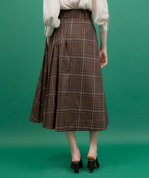 UNITED TOKYO（ユナイテッドトウキョウ）の「チェックアシメプリーツスカート（スカート・レディース・ブラウン/イエロー・1）」の20枚目の写真
