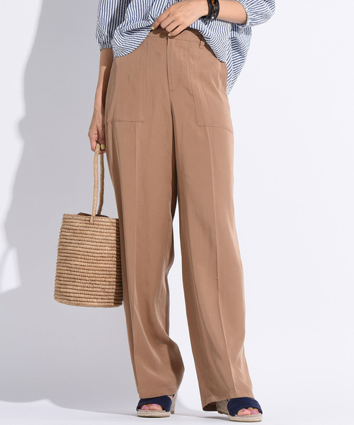Willful by lipstar（ウィルフル バイ リップスター）の「【Willful by lipstar】テンセルワイドパンツ（その他パンツ・レディース・ブルー/カーキ/キャメル・S/M）」の2枚目の写真