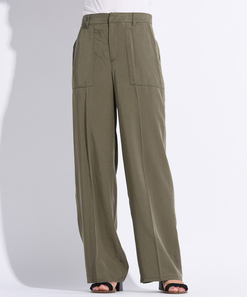 Willful by lipstar（ウィルフル バイ リップスター）の「【Willful by lipstar】テンセルワイドパンツ（その他パンツ・レディース・ブルー/カーキ/キャメル・S/M）」の4枚目の写真