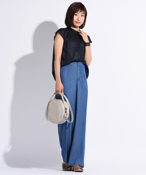 Willful by lipstar（ウィルフル バイ リップスター）の「【Willful by lipstar】テンセルワイドパンツ（その他パンツ・レディース・ブルー/カーキ/キャメル・S/M）」の10枚目の写真