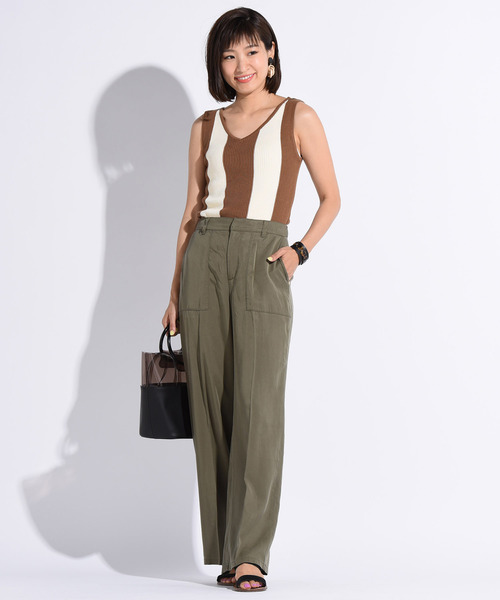 Willful by lipstar（ウィルフル バイ リップスター）の「【Willful by lipstar】テンセルワイドパンツ（その他パンツ・レディース・ブルー/カーキ/キャメル・S/M）」の12枚目の写真