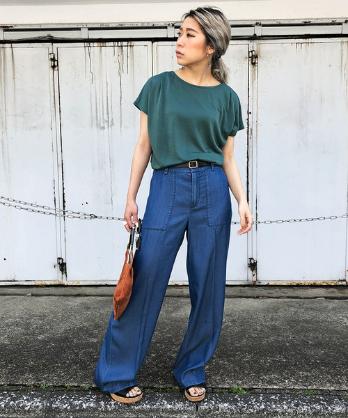 Willful by lipstar（ウィルフル バイ リップスター）の「【Willful by lipstar】テンセルワイドパンツ（その他パンツ・レディース・ブルー/カーキ/キャメル・S/M）」の13枚目の写真