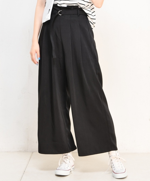 natural couture(ナチュラルクチュール)の「Dかんベルト付タックワイド(その他パンツ・レディース・ブラック/レンガ/ベージュ・FREE)」の2枚目の写真