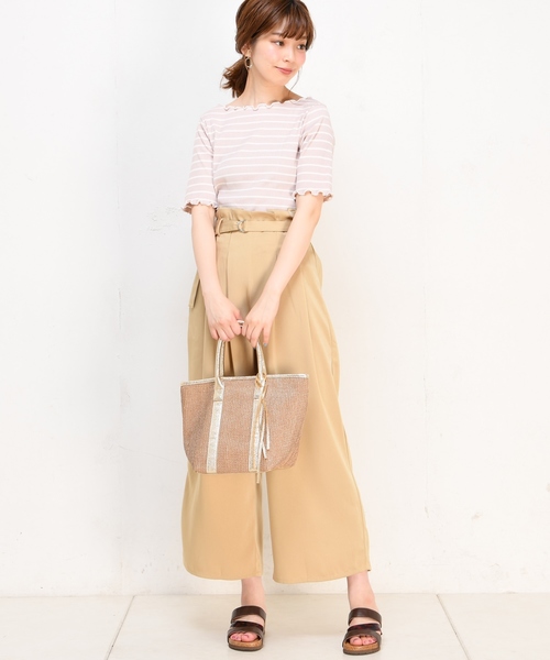 natural couture(ナチュラルクチュール)の「Dかんベルト付タックワイド(その他パンツ・レディース・ブラック/レンガ/ベージュ・FREE)」の7枚目の写真