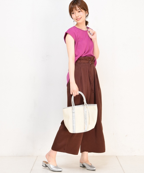 natural couture(ナチュラルクチュール)の「Dかんベルト付タックワイド(その他パンツ・レディース・ブラック/レンガ/ベージュ・FREE)」の11枚目の写真