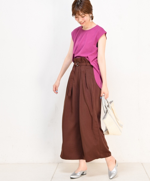 natural couture(ナチュラルクチュール)の「Dかんベルト付タックワイド(その他パンツ・レディース・ブラック/レンガ/ベージュ・FREE)」の12枚目の写真