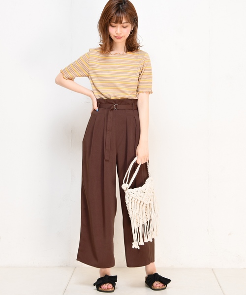 natural couture(ナチュラルクチュール)の「Dかんベルト付タックワイド(その他パンツ・レディース・ブラック/レンガ/ベージュ・FREE)」の21枚目の写真