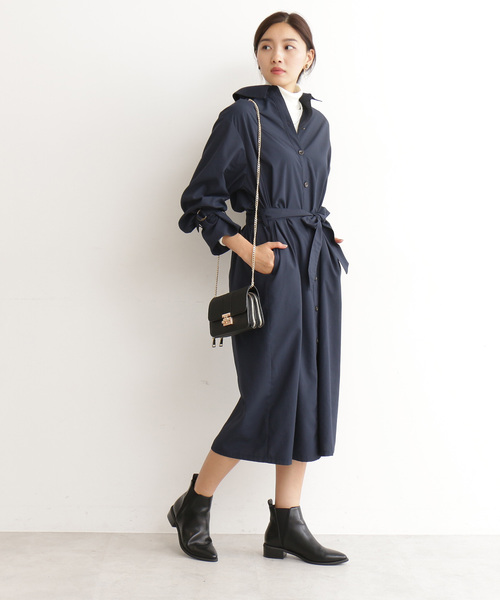 N.(N. Natural Beauty Basic)(エヌエヌナチュラルビューティーベーシック)の「◆ギャザースリーブシャツワンピース(ワンピース・レディース・ベージュ/ネイビー/オレンジ・MEDIUM)」の8枚目の写真