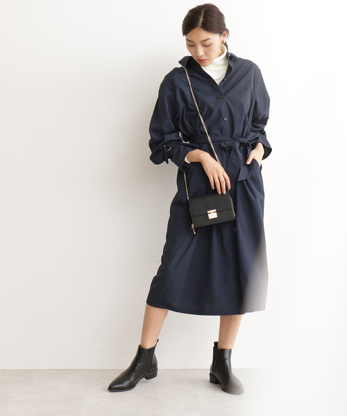 N.(N. Natural Beauty Basic)(エヌエヌナチュラルビューティーベーシック)の「◆ギャザースリーブシャツワンピース(ワンピース・レディース・ベージュ/ネイビー/オレンジ・MEDIUM)」の9枚目の写真