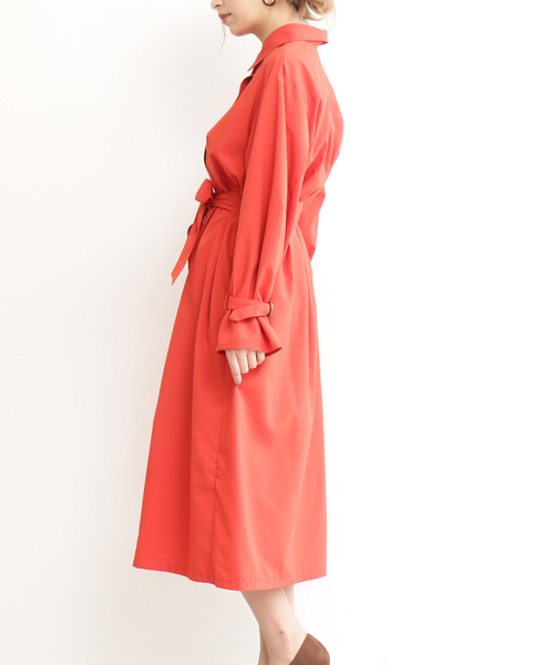 N.(N. Natural Beauty Basic)(エヌエヌナチュラルビューティーベーシック)の「◆ギャザースリーブシャツワンピース(ワンピース・レディース・ベージュ/ネイビー/オレンジ・MEDIUM)」の15枚目の写真