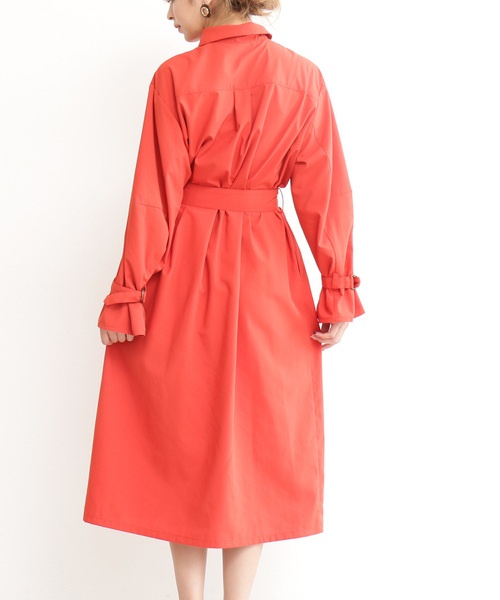 N.(N. Natural Beauty Basic)(エヌエヌナチュラルビューティーベーシック)の「◆ギャザースリーブシャツワンピース(ワンピース・レディース・ベージュ/ネイビー/オレンジ・MEDIUM)」の16枚目の写真