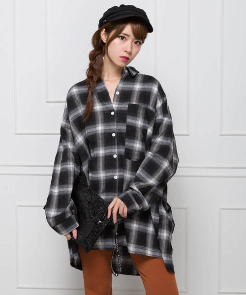 SpRay(スプレイ)の「ネルチェックBIGシャツ(シャツ/ブラウス・レディース・ブラウン/レッド/イエロー/ブラック×ホワイト/ブラック系その他・FREE)」の2枚目の写真