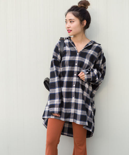 SpRay(スプレイ)の「ネルチェックBIGシャツ(シャツ/ブラウス・レディース・ブラウン/レッド/イエロー/ブラック×ホワイト/ブラック系その他・FREE)」の3枚目の写真