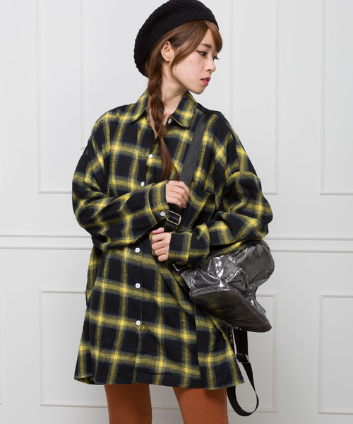 SpRay(スプレイ)の「ネルチェックBIGシャツ(シャツ/ブラウス・レディース・ブラウン/レッド/イエロー/ブラック×ホワイト/ブラック系その他・FREE)」の4枚目の写真