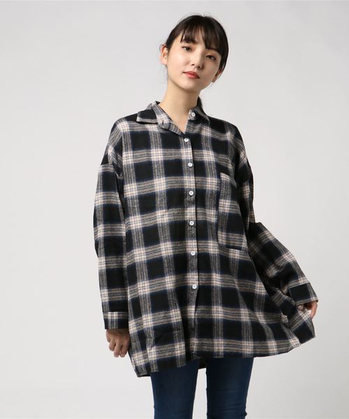 SpRay(スプレイ)の「ネルチェックBIGシャツ(シャツ/ブラウス・レディース・ブラウン/レッド/イエロー/ブラック×ホワイト/ブラック系その他・FREE)」の8枚目の写真