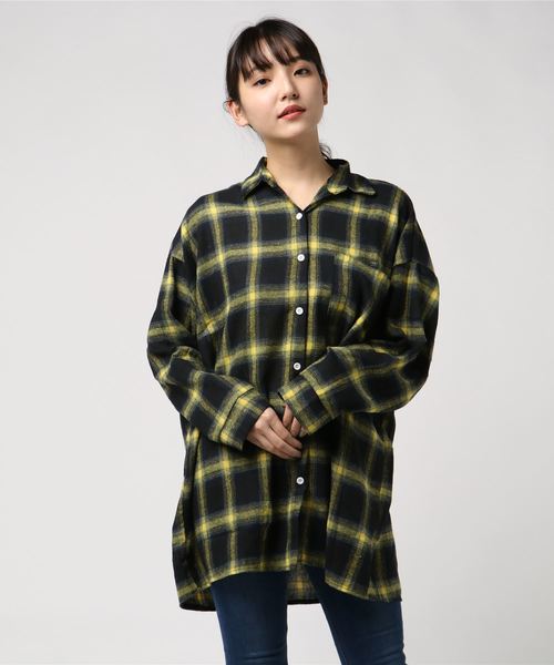 SpRay(スプレイ)の「ネルチェックBIGシャツ(シャツ/ブラウス・レディース・ブラウン/レッド/イエロー/ブラック×ホワイト/ブラック系その他・FREE)」の10枚目の写真