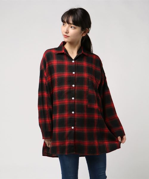 SpRay(スプレイ)の「ネルチェックBIGシャツ(シャツ/ブラウス・レディース・ブラウン/レッド/イエロー/ブラック×ホワイト/ブラック系その他・FREE)」の6枚目の写真