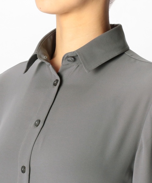 NARACAMICIE（ナラカミーチェ）の「ジョーセットリボン付長袖シャツ（シャツ/ブラウス・レディース・ネイビー/グレー・SMALL/LARGE/MEDIUM）」の4枚目の写真