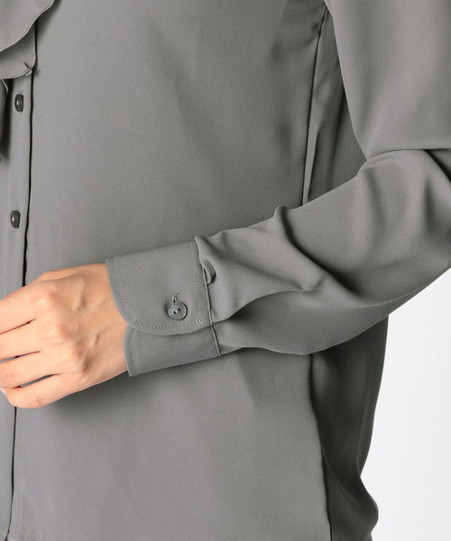 NARACAMICIE（ナラカミーチェ）の「ジョーセットリボン付長袖シャツ（シャツ/ブラウス・レディース・ネイビー/グレー・SMALL/LARGE/MEDIUM）」の17枚目の写真