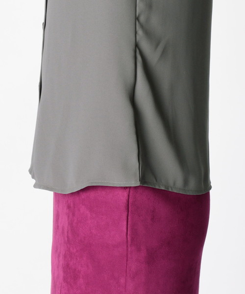 NARACAMICIE（ナラカミーチェ）の「ジョーセットリボン付長袖シャツ（シャツ/ブラウス・レディース・ネイビー/グレー・SMALL/LARGE/MEDIUM）」の7枚目の写真