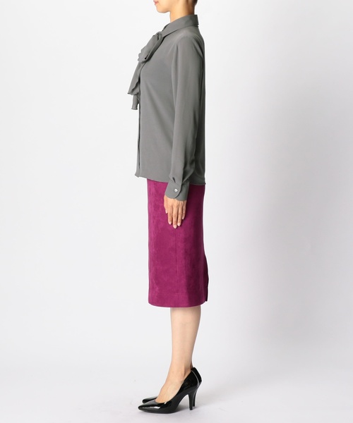 NARACAMICIE（ナラカミーチェ）の「ジョーセットリボン付長袖シャツ（シャツ/ブラウス・レディース・ネイビー/グレー・SMALL/LARGE/MEDIUM）」の13枚目の写真