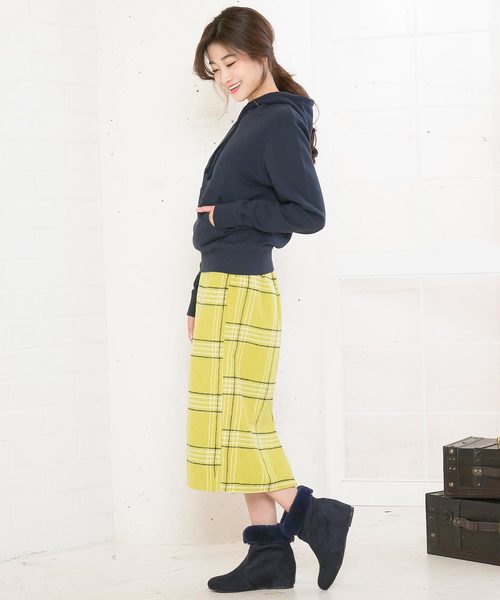KOBE LETTUCE（コウベレタス）の「ライナーファーインヒールミドルブーツ＊レディース/ショートブーツ/シューズ/ローヒール[I1663]神戸レタス（ブーツ・レディース・ブラック/ネイビー/グレー/ベージュ系その他・LL/S/M/L）」の7枚目の写真