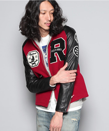 HYSTERIC GLAMOUR | ROCK’N ROLLワッペン付 袖レザーシングルBZ(ブルゾン)